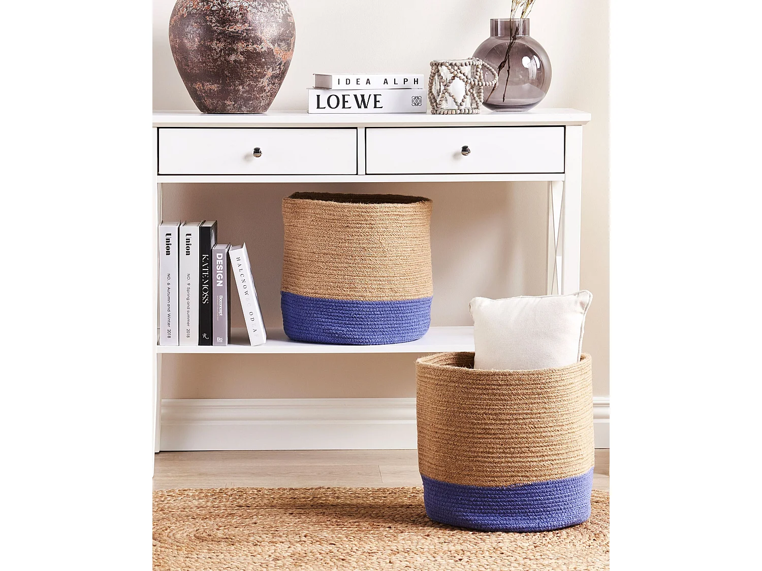 Lot de 2 paniers BULANIK Jute Violet