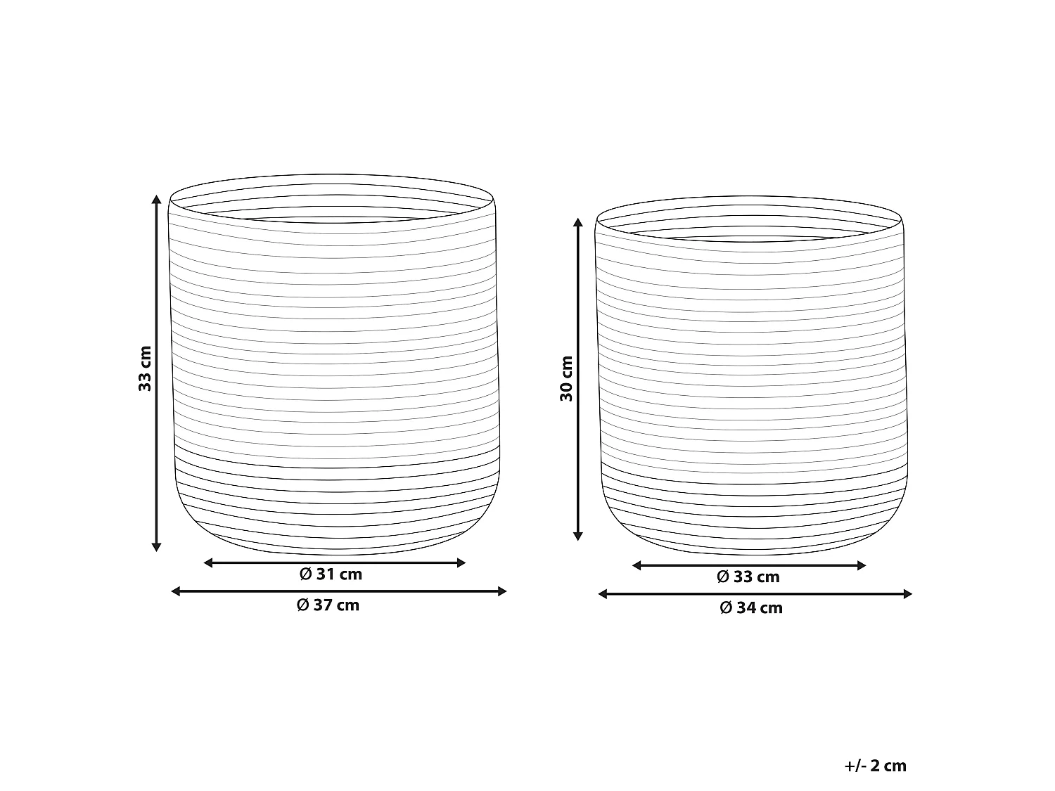 Lot de 2 paniers BULANIK Jute Violet