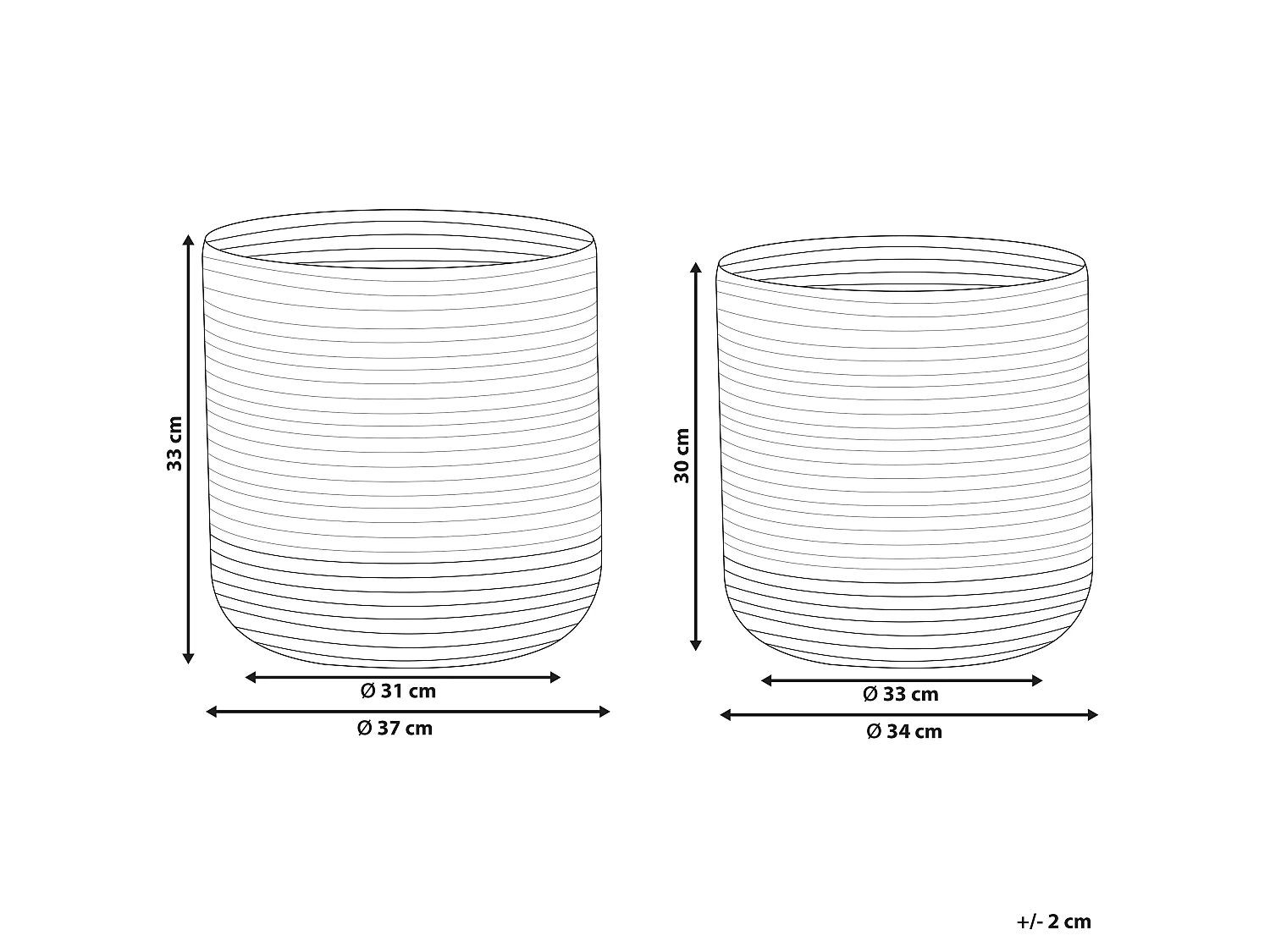 Lot de 2 paniers BULANIK Jute Violet