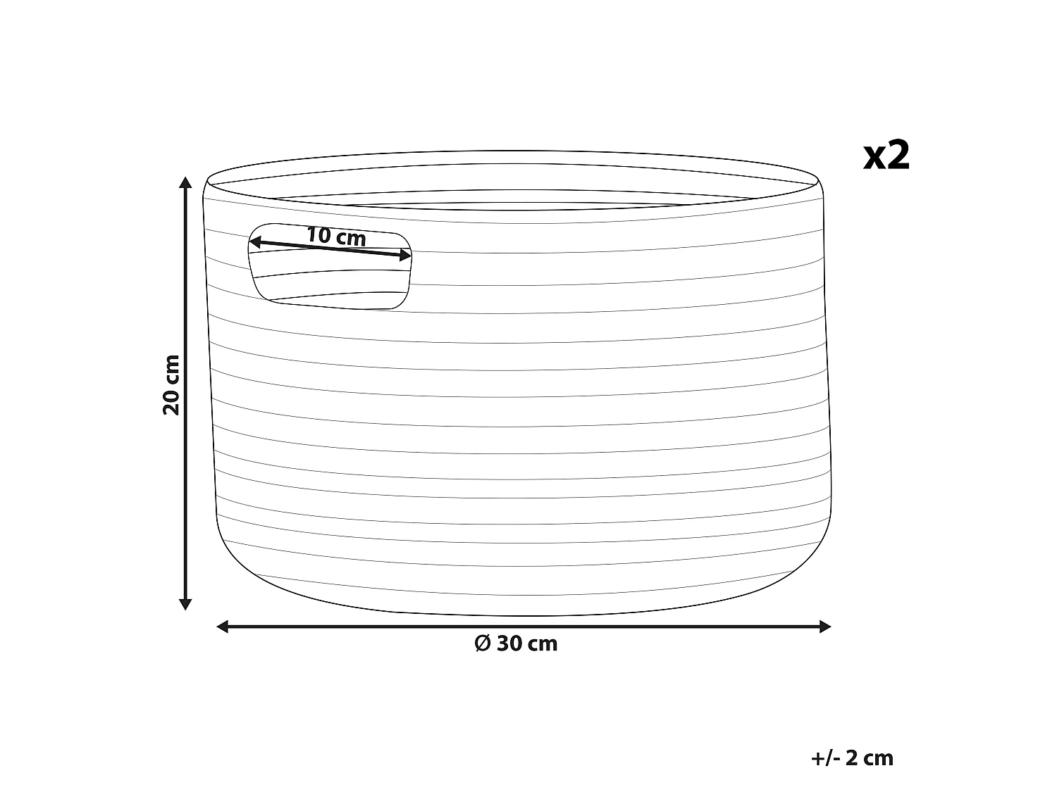 Set di 2 cestini CHINIOT Cotone Azzurro
