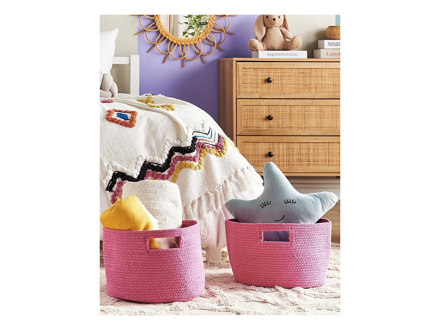 Set van 2 manden CHINIOT Katoen Fuchsiapaars