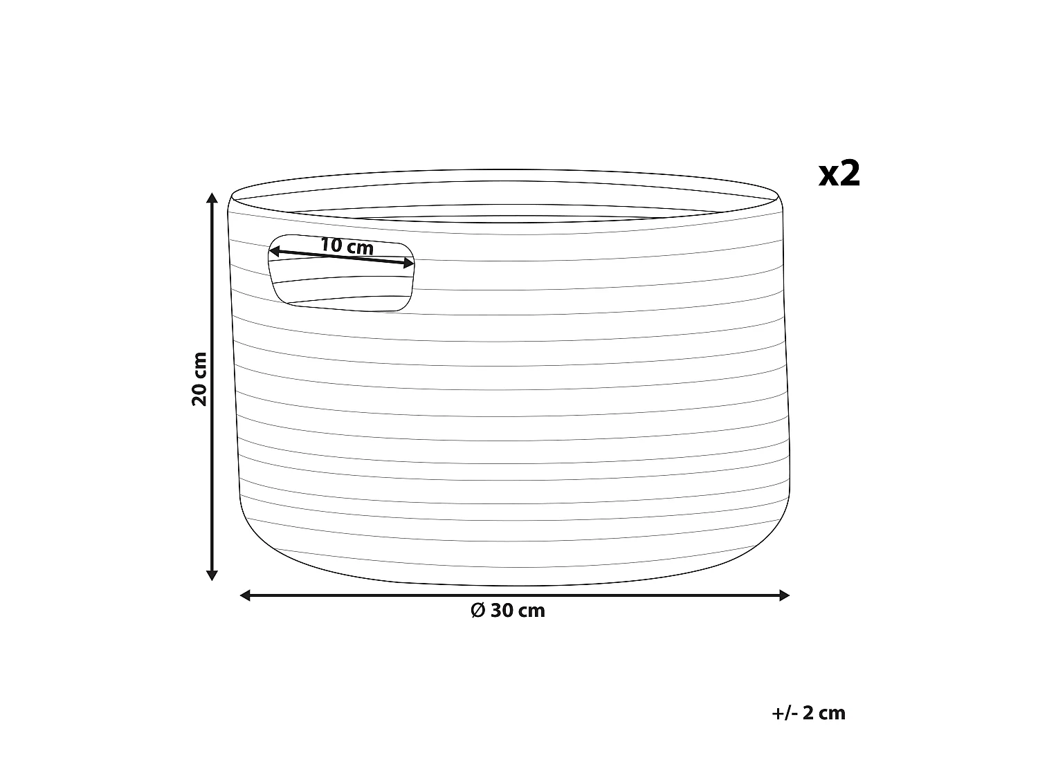 Set van 2 manden CHINIOT Katoen Fuchsiapaars