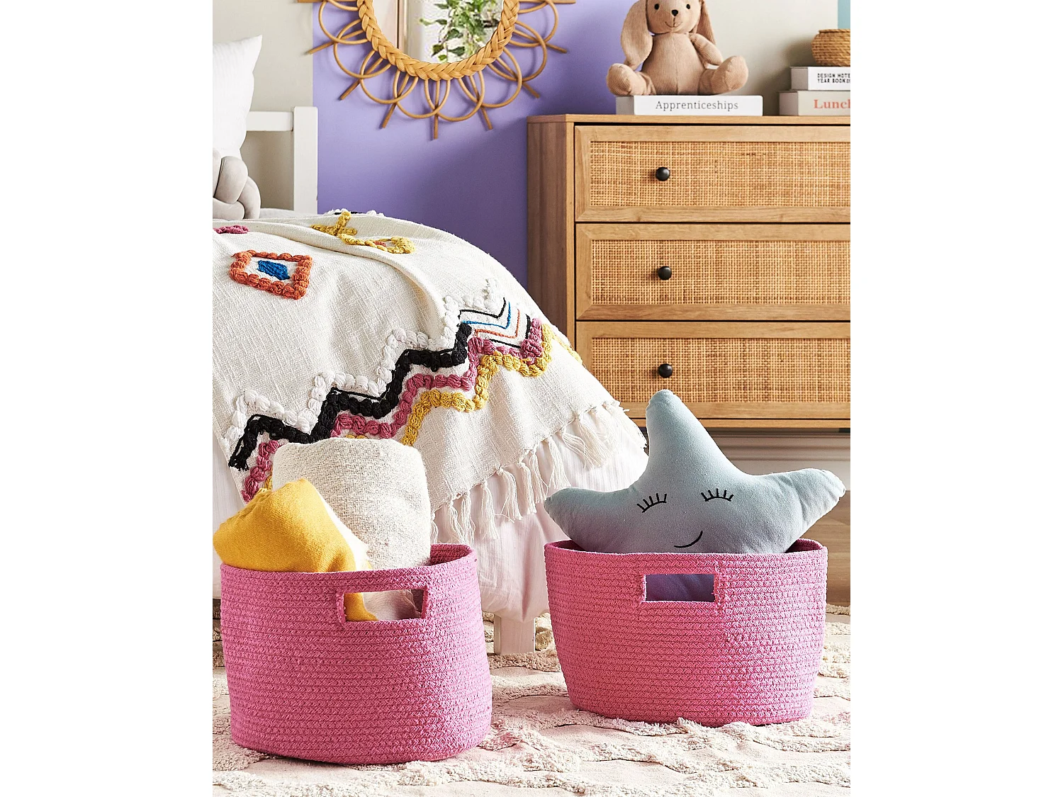 Set di 2 cestini CHINIOT Cotone Fucsia