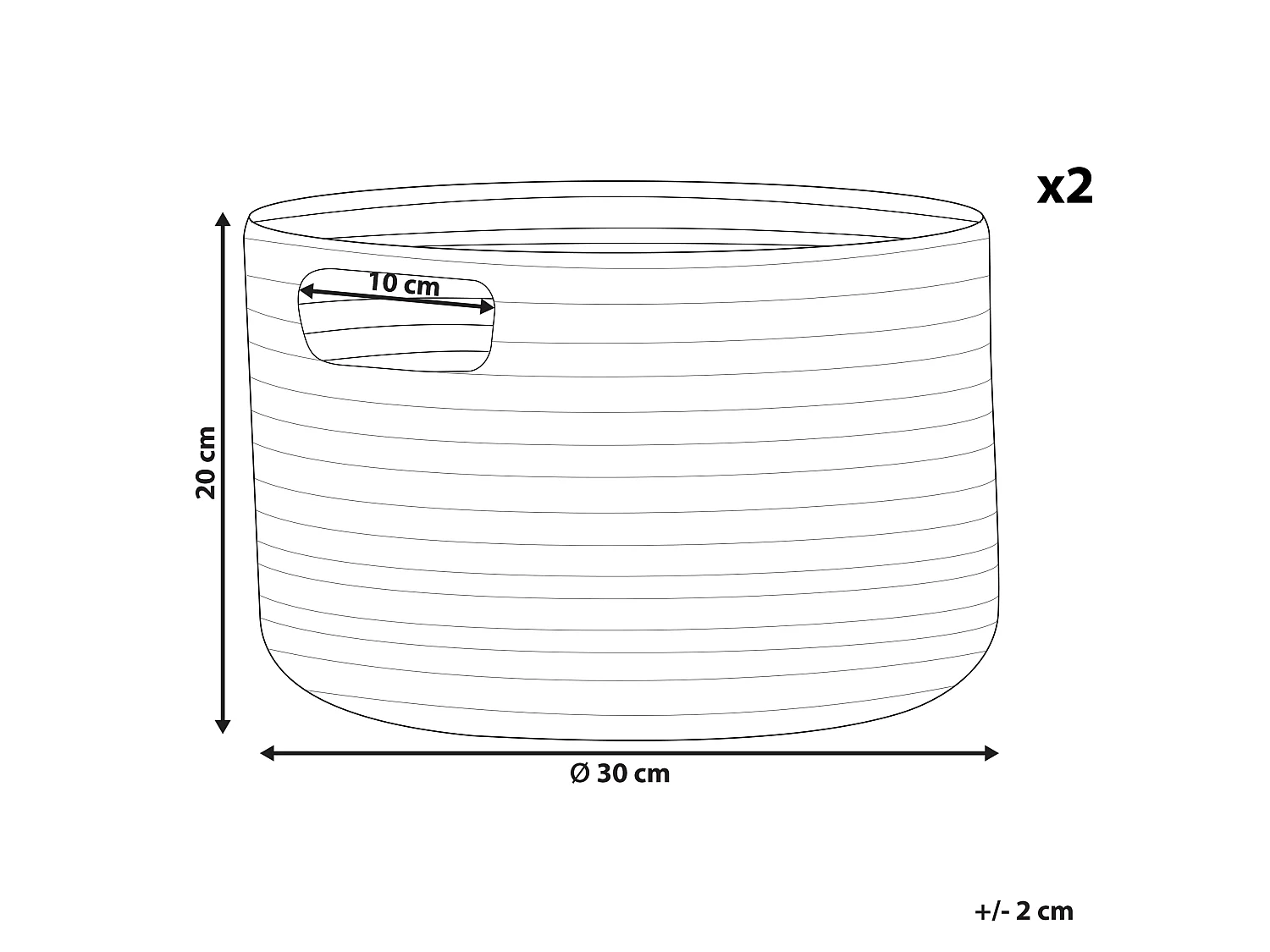 Set di 2 cestini CHINIOT Cotone Fucsia