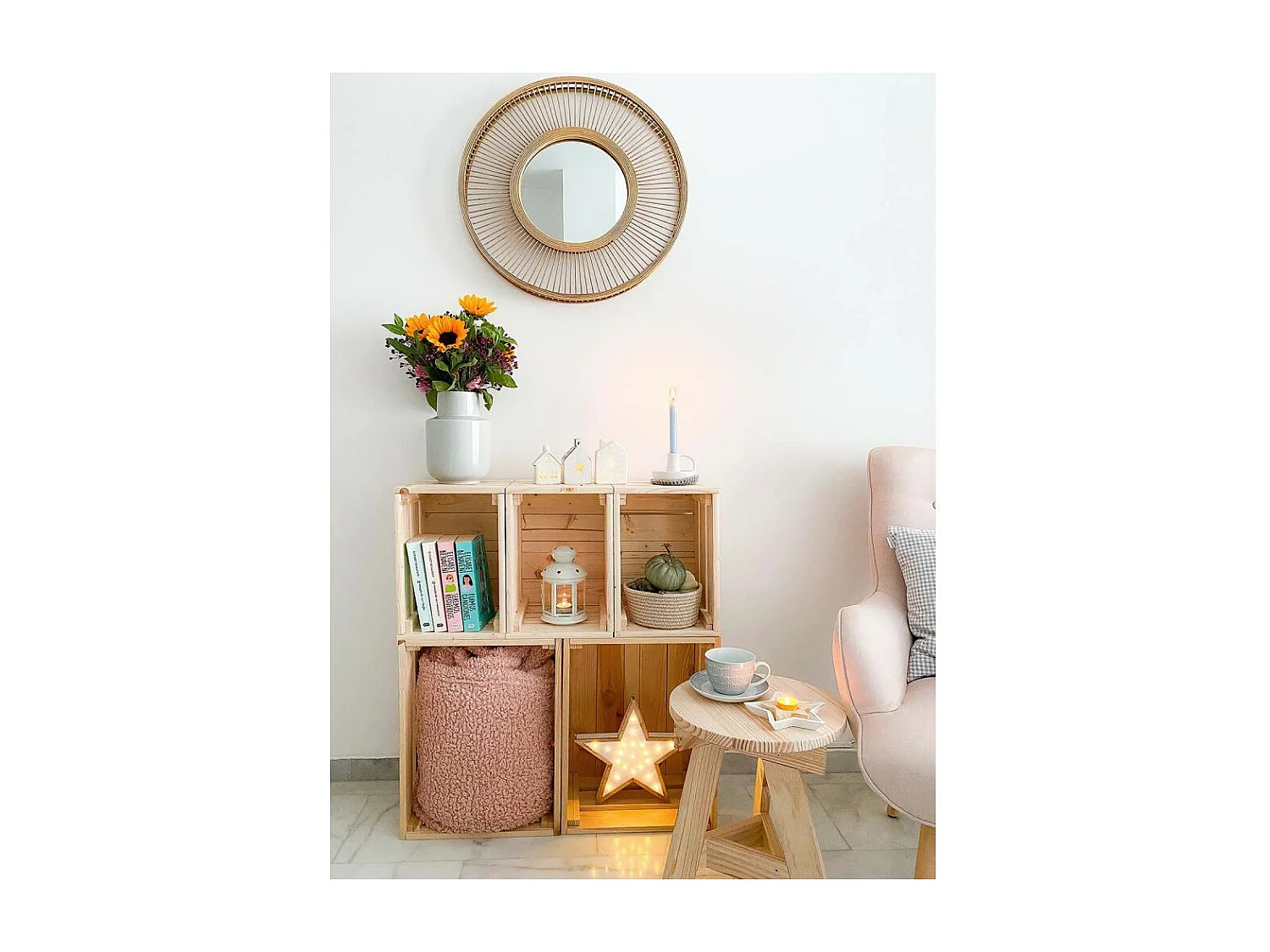 Caisse en Pin Massif Empilable - L51,2 x H28 cm