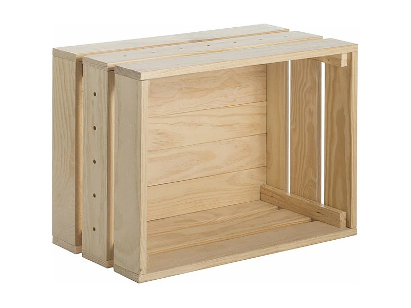 Caisse en Pin Massif Empilable - L51,2 x H28 cm