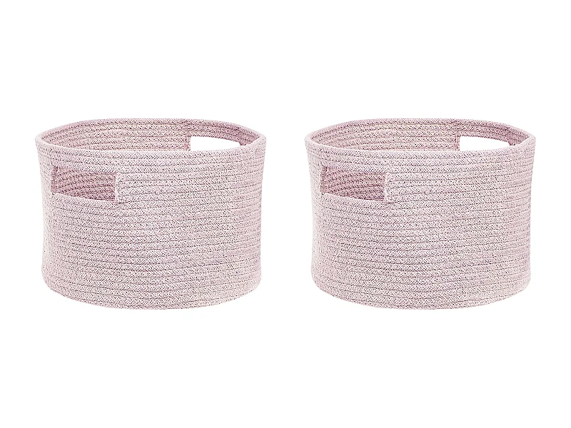 Lot de 2 paniers CHINIOT Coton Rose pastel