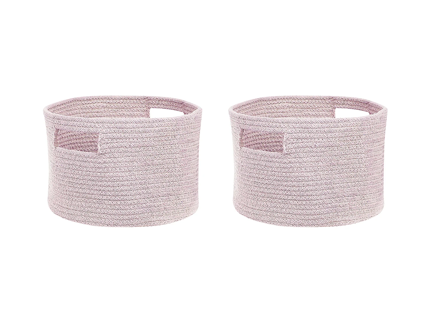 Aufbewahrungskörbe aus Baumwolle rosa ⌀ 30 cm rund Boho Stil 2er Set Chiniot