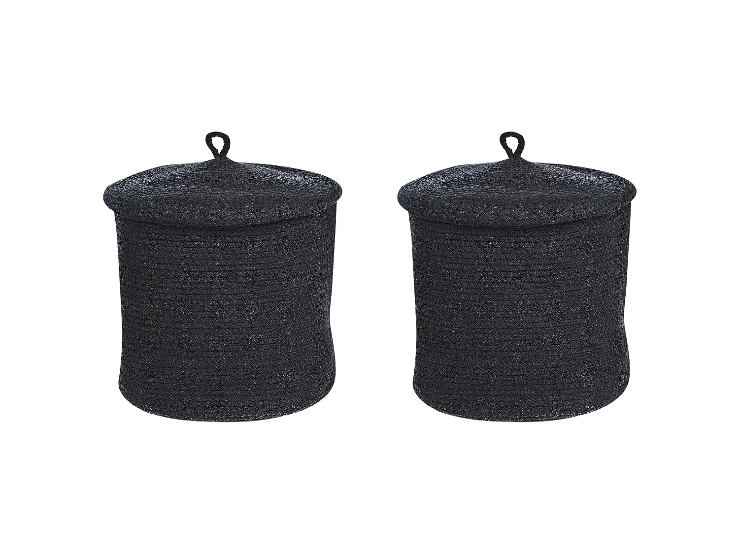 Set of 2 Baskets SILOPI Cotton Black