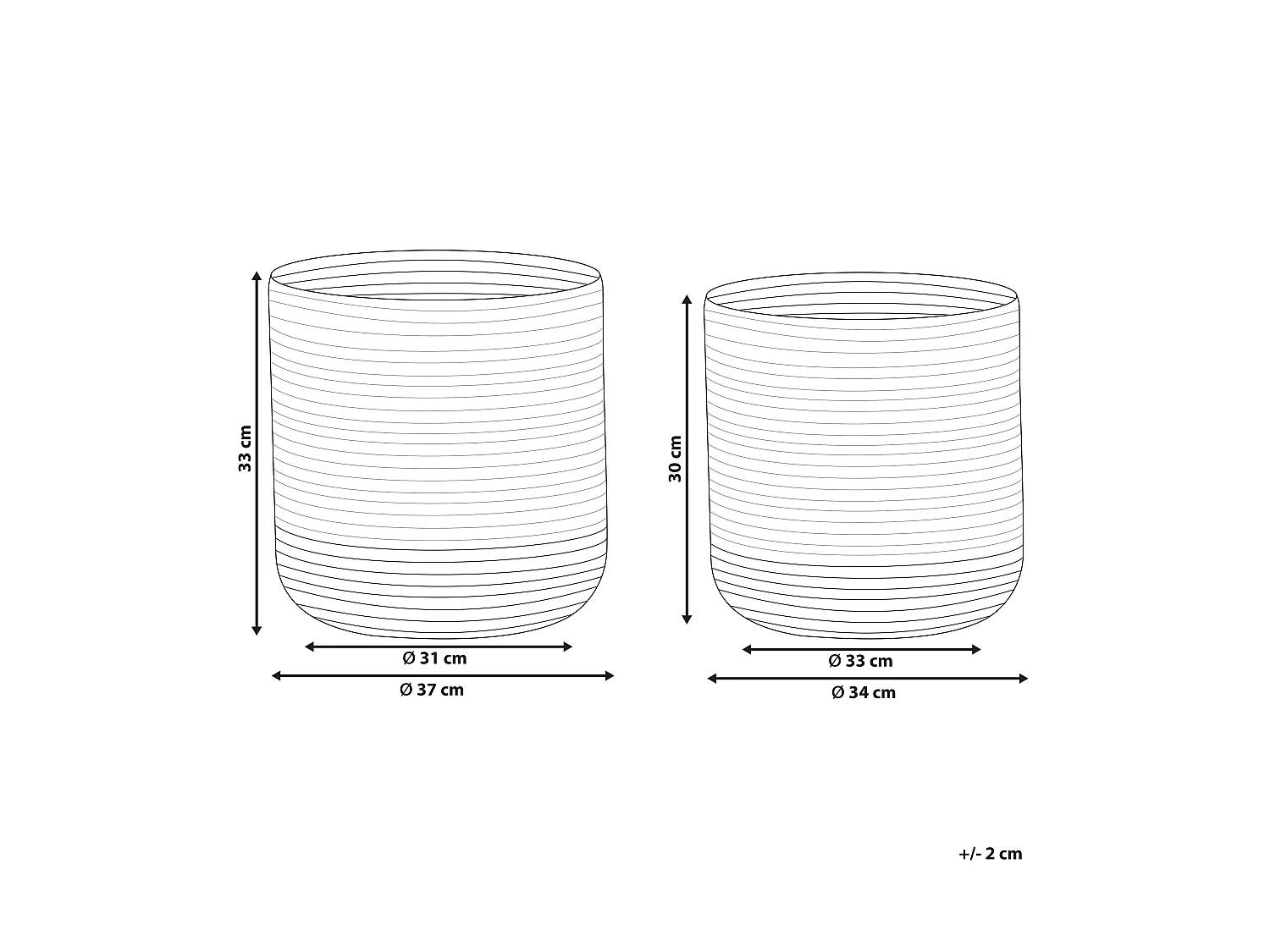 Set van 2 manden BULANIK Jute Wit