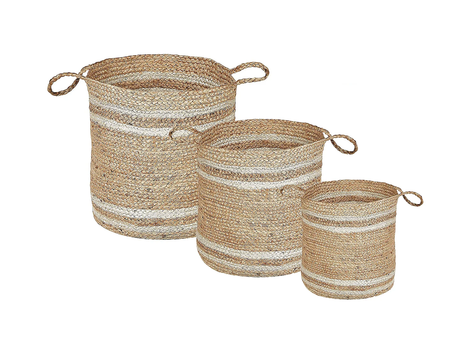 Conjunto de 3 cestos ZHOB Juta Natural