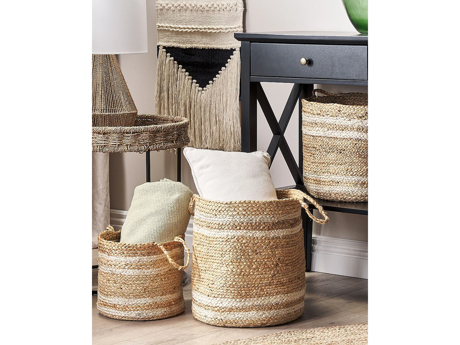 Lot de 3 paniers ZHOB Jute Naturel