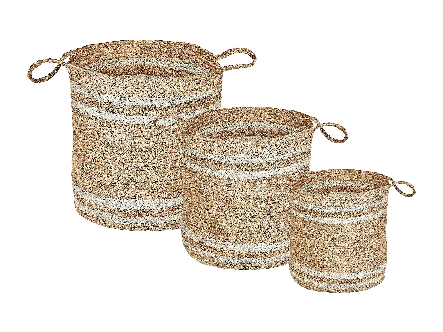Conjunto de 3 cestos ZHOB Juta Natural