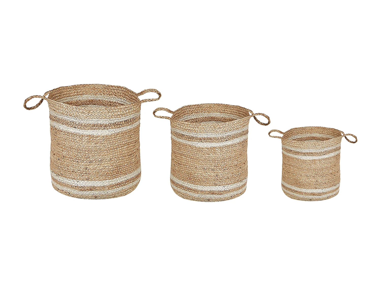 Lot de 3 paniers ZHOB Jute Naturel