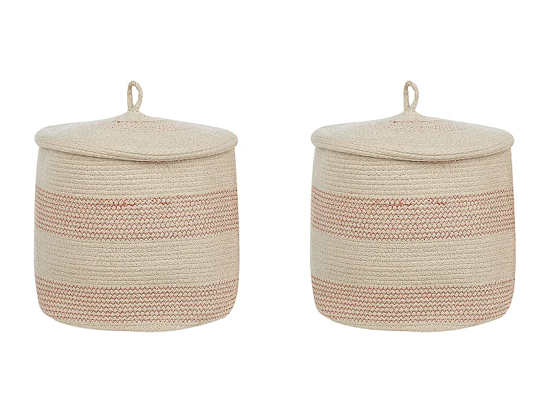 Lot de 2 paniers SILOPI Coton Beige clair