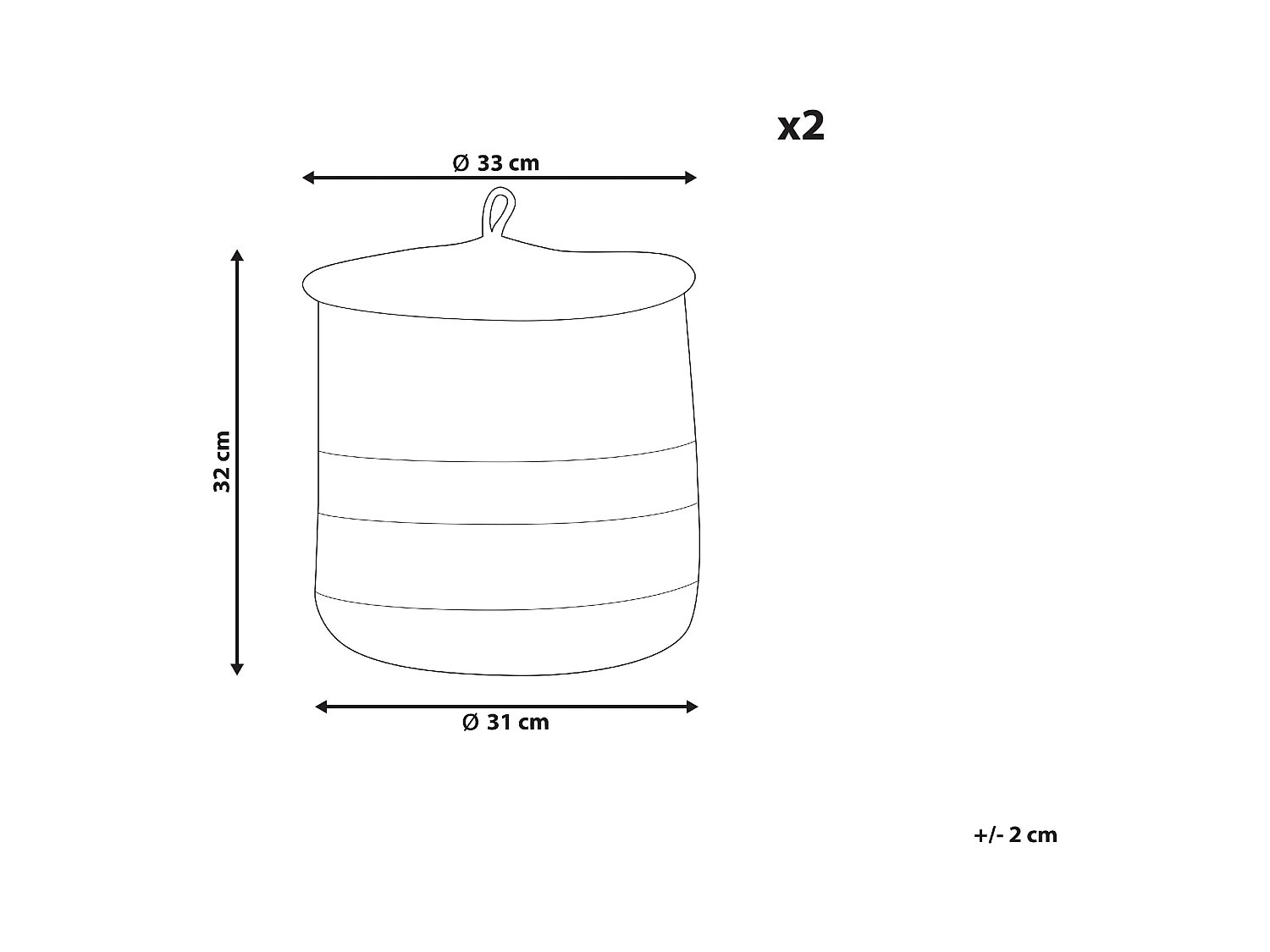 Zestaw 2 koszy SILOPI Bawełna Jasnobeżowy