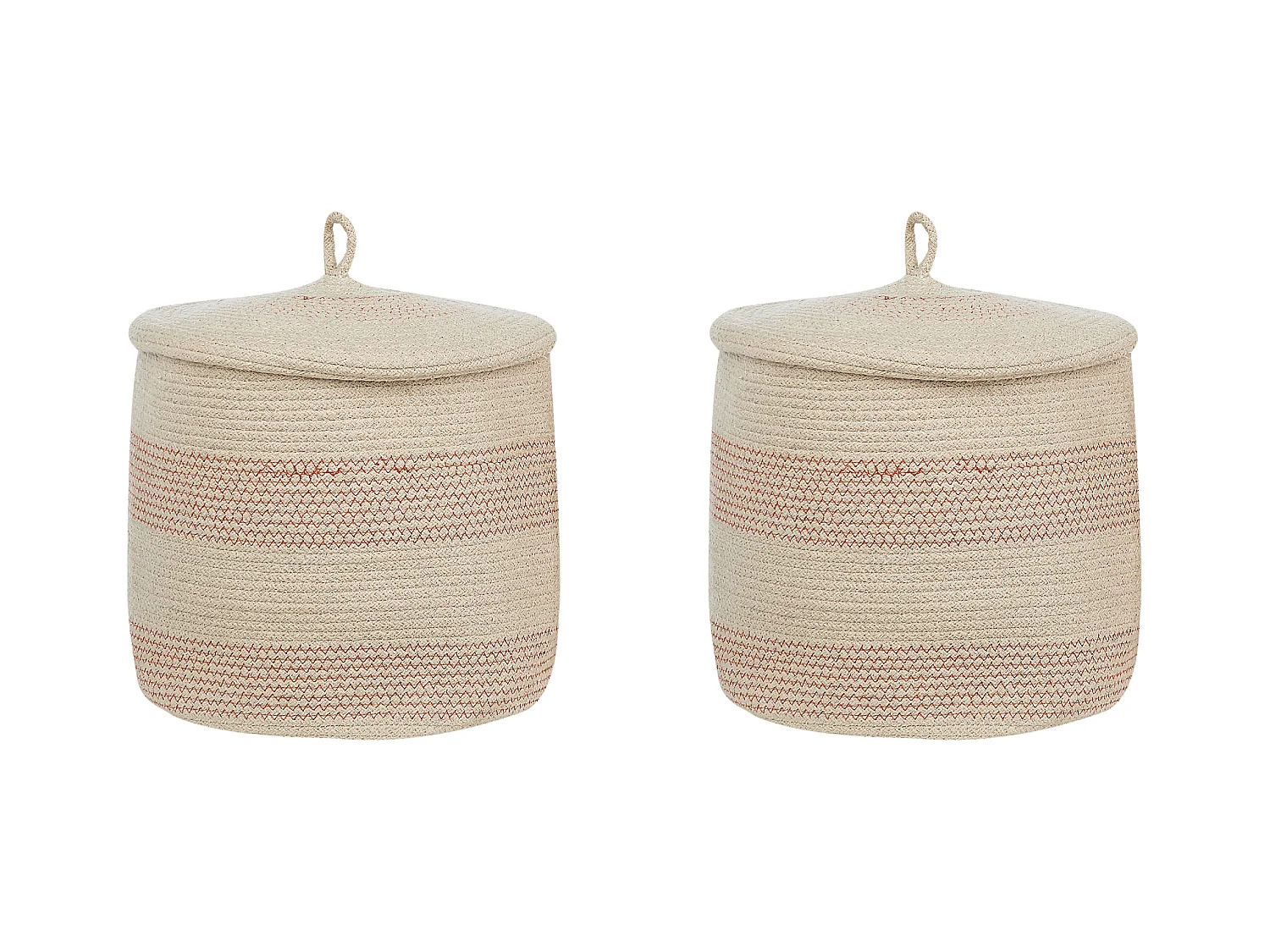 Lot de 2 paniers SILOPI Coton Beige clair