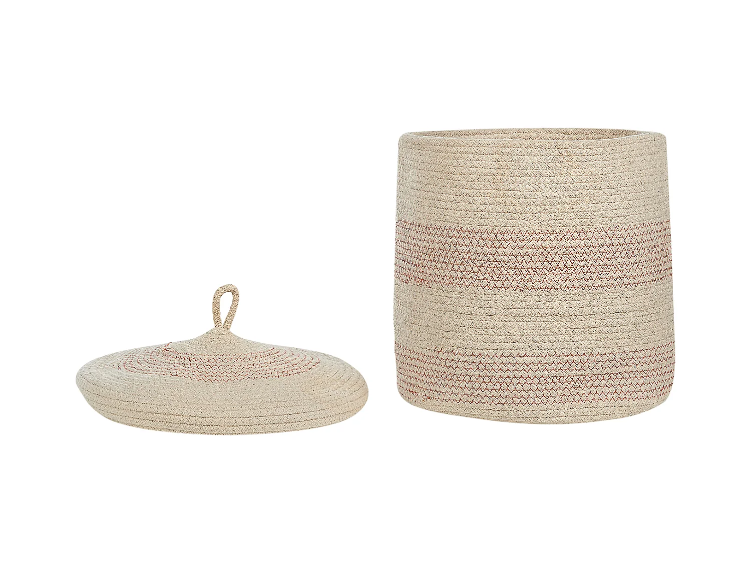 Lot de 2 paniers SILOPI Coton Beige clair