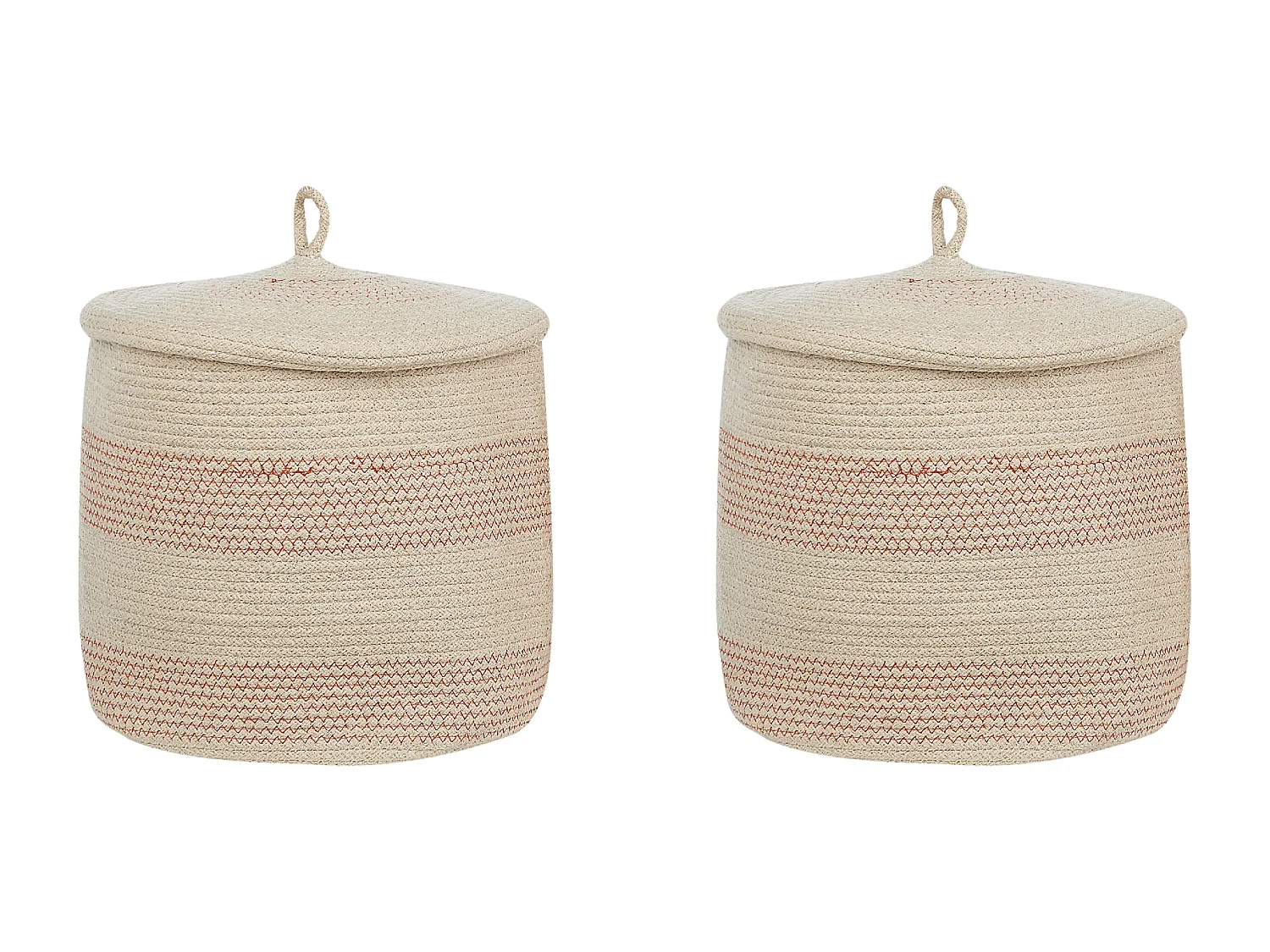 Lot de 2 paniers SILOPI Coton Beige clair