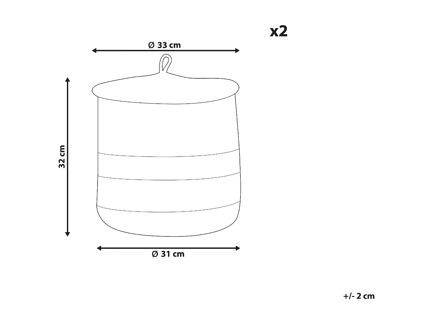 Lot de 2 paniers SILOPI Coton Beige clair