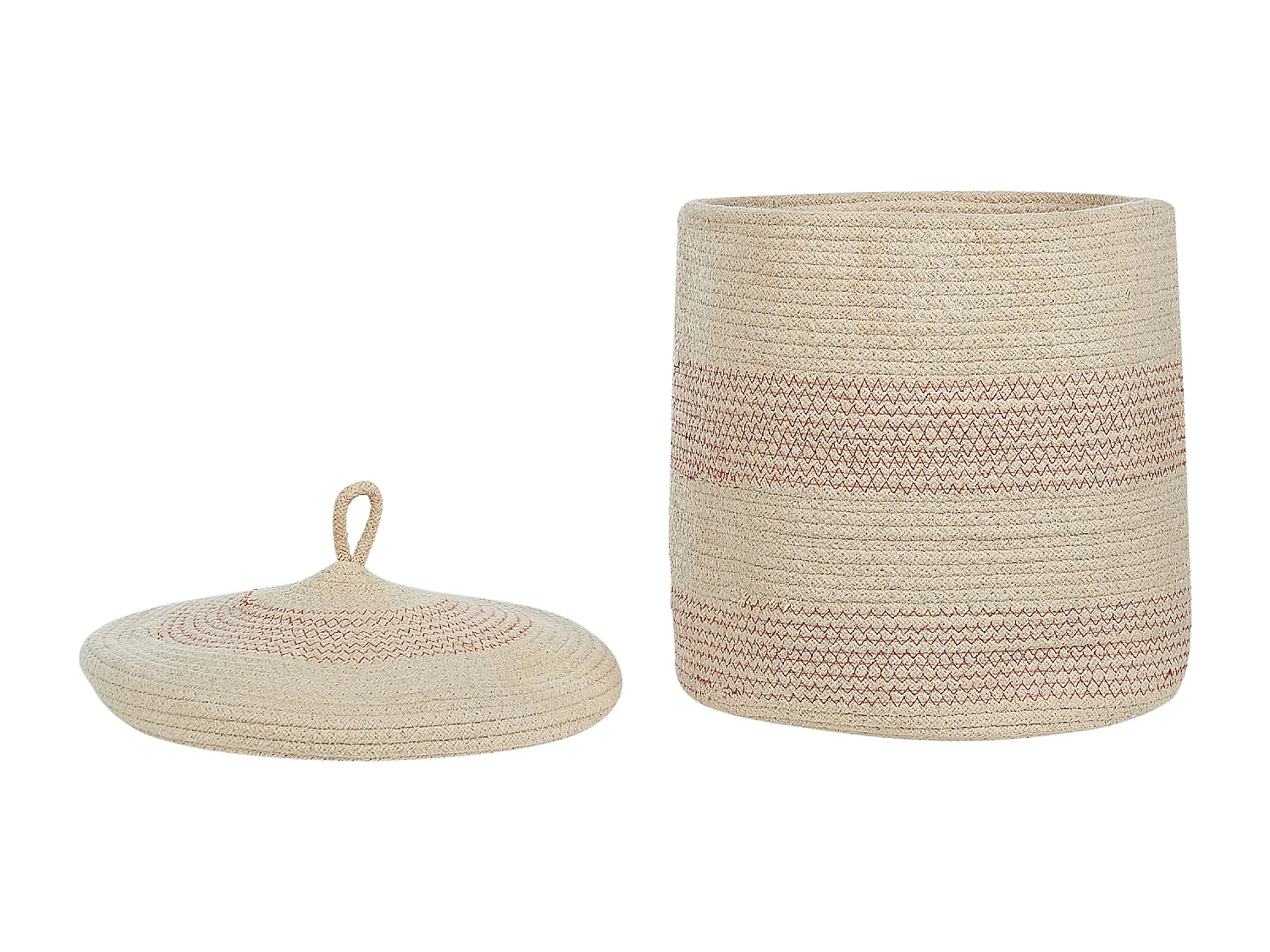 Lot de 2 paniers SILOPI Coton Beige clair