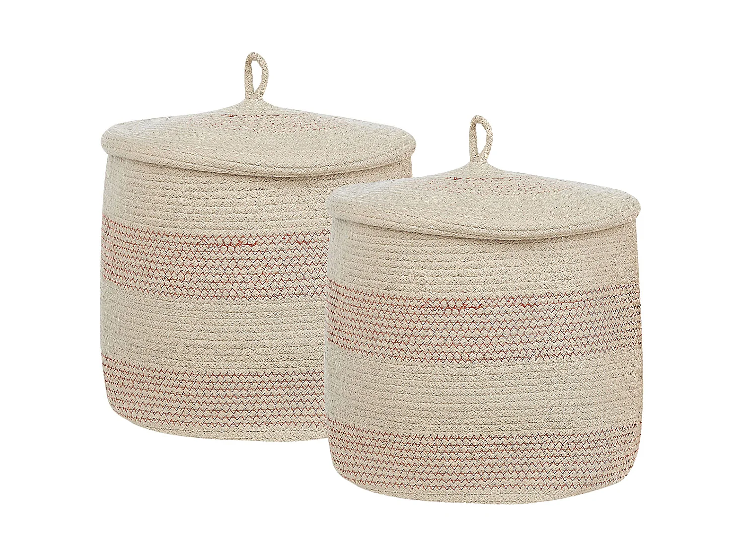 Set of 2 Baskets SILOPI Cotton Light Beige