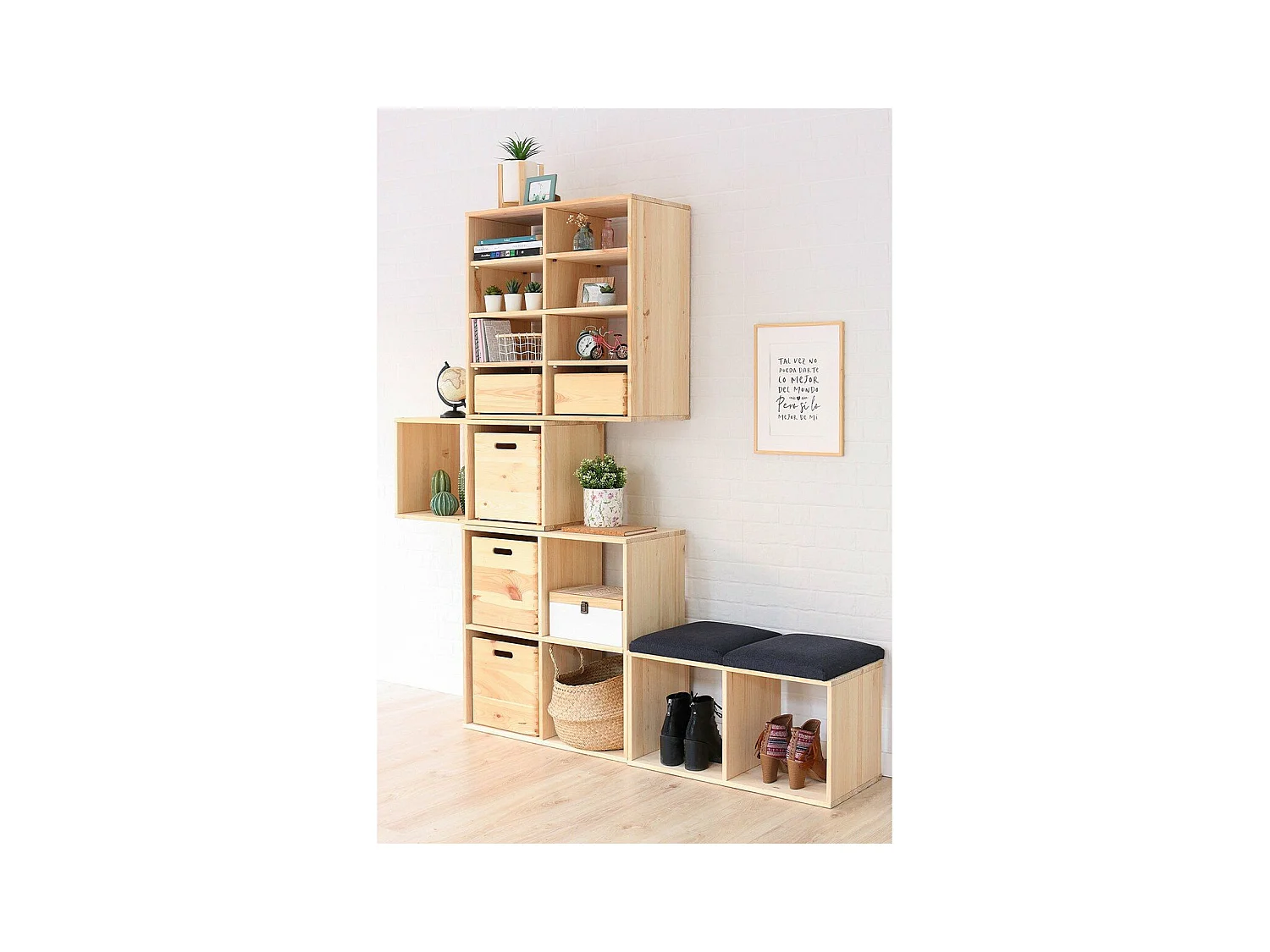 Cube en pin massif - L30 x H30 cm