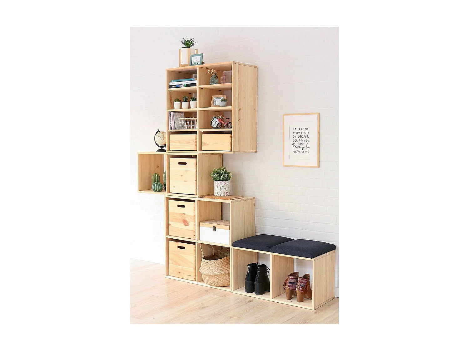 Cube en pin massif - L30 x H30 cm