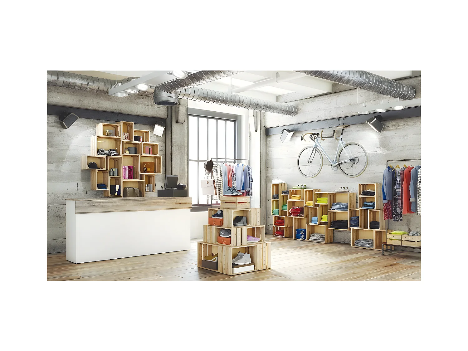 Caisse en pin massif modulable et empilable - L38,4 x H28 cm