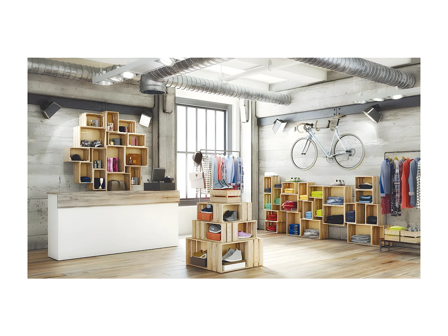 Caisse en pin massif modulable et empilable - L38,4 x H28 cm