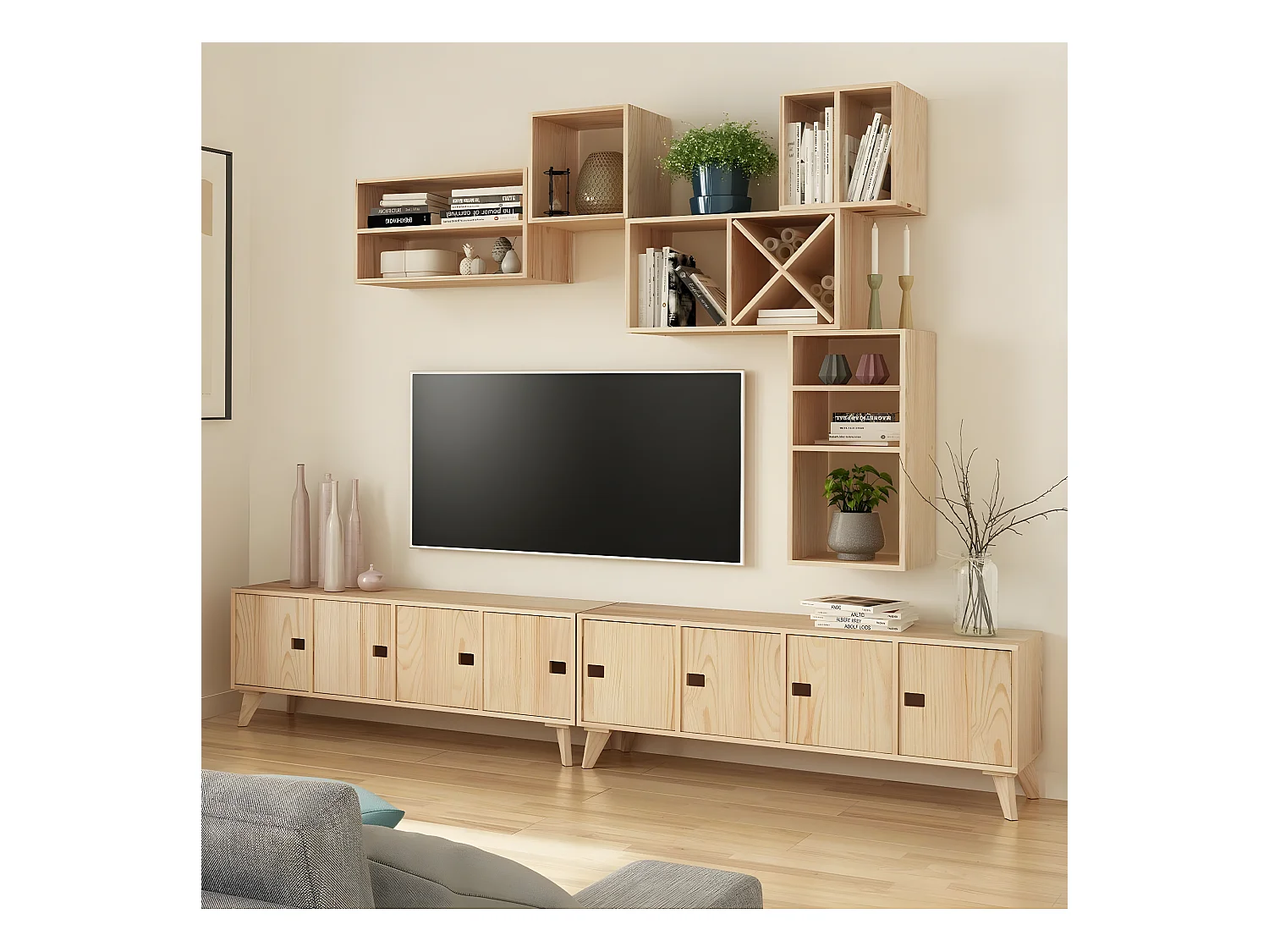 Etagère cube en pin massif - L36,2 x H36,2 cm