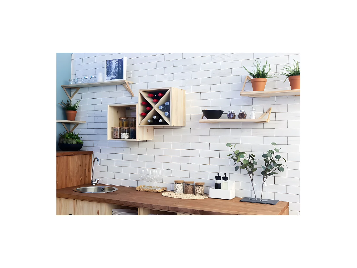 Etagère cube en pin massif - L36,2 x H36,2 cm