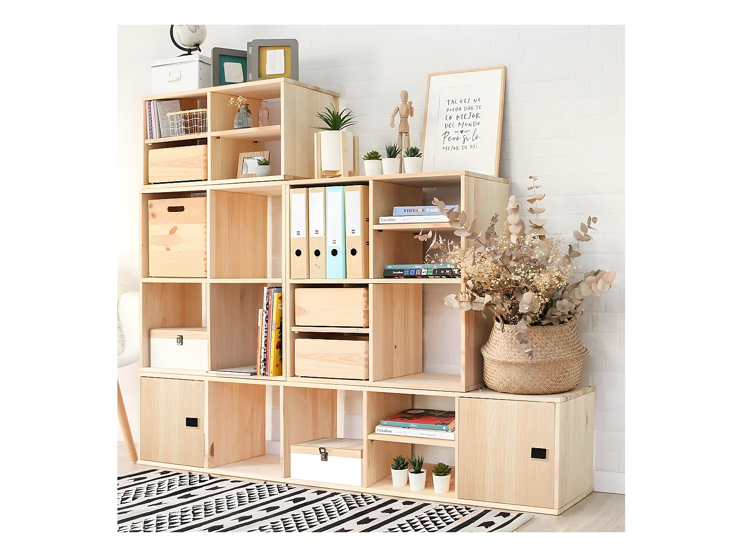 Etagère cube en pin massif - L36,2 x H36,2 cm