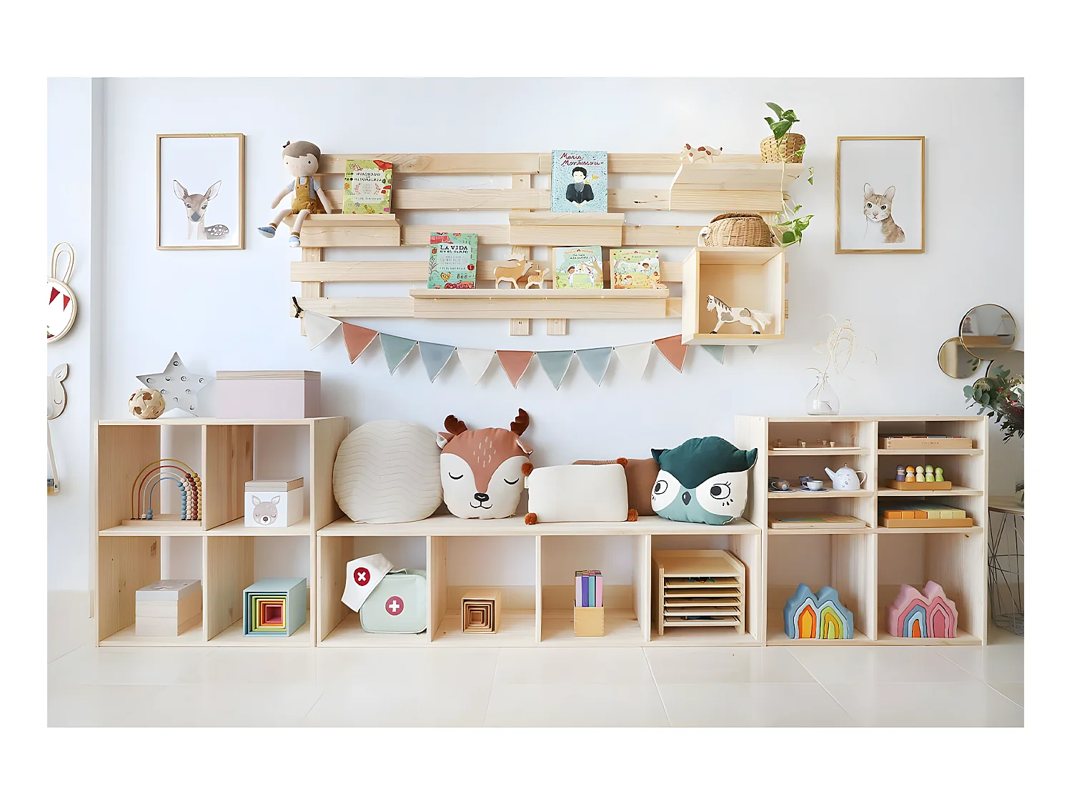 Etagère cube en pin massif - L36,2 x H36,2 cm