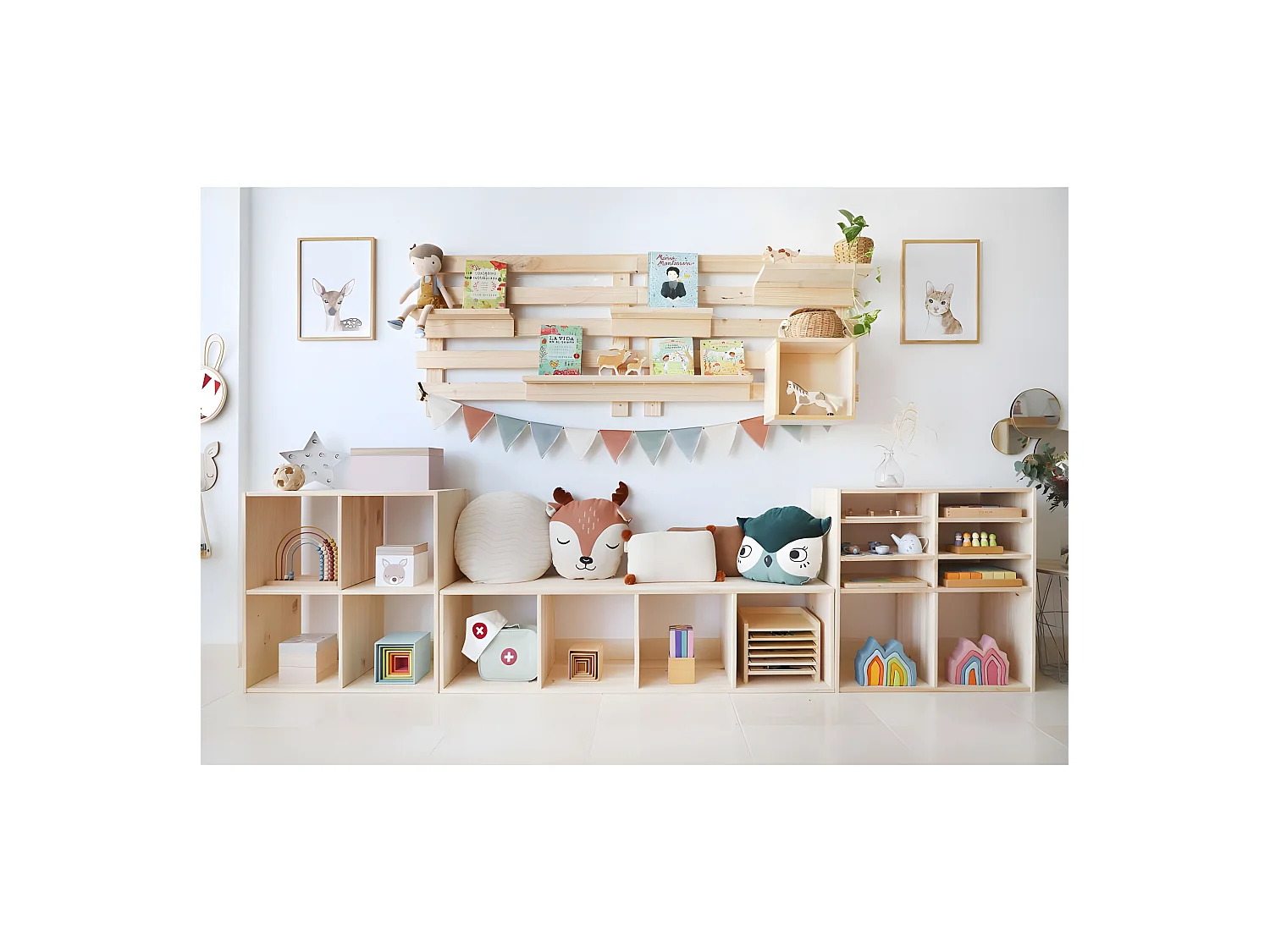 Etagère cube en pin massif - L36,2 x H36,2 cm