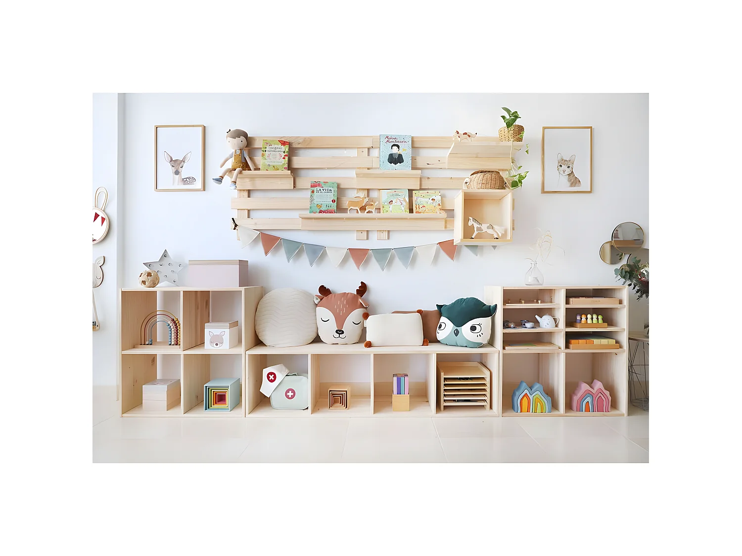 Ordnungskiste mit 2 Schubfächern aus massivem Kiefernholz "Dinamic"