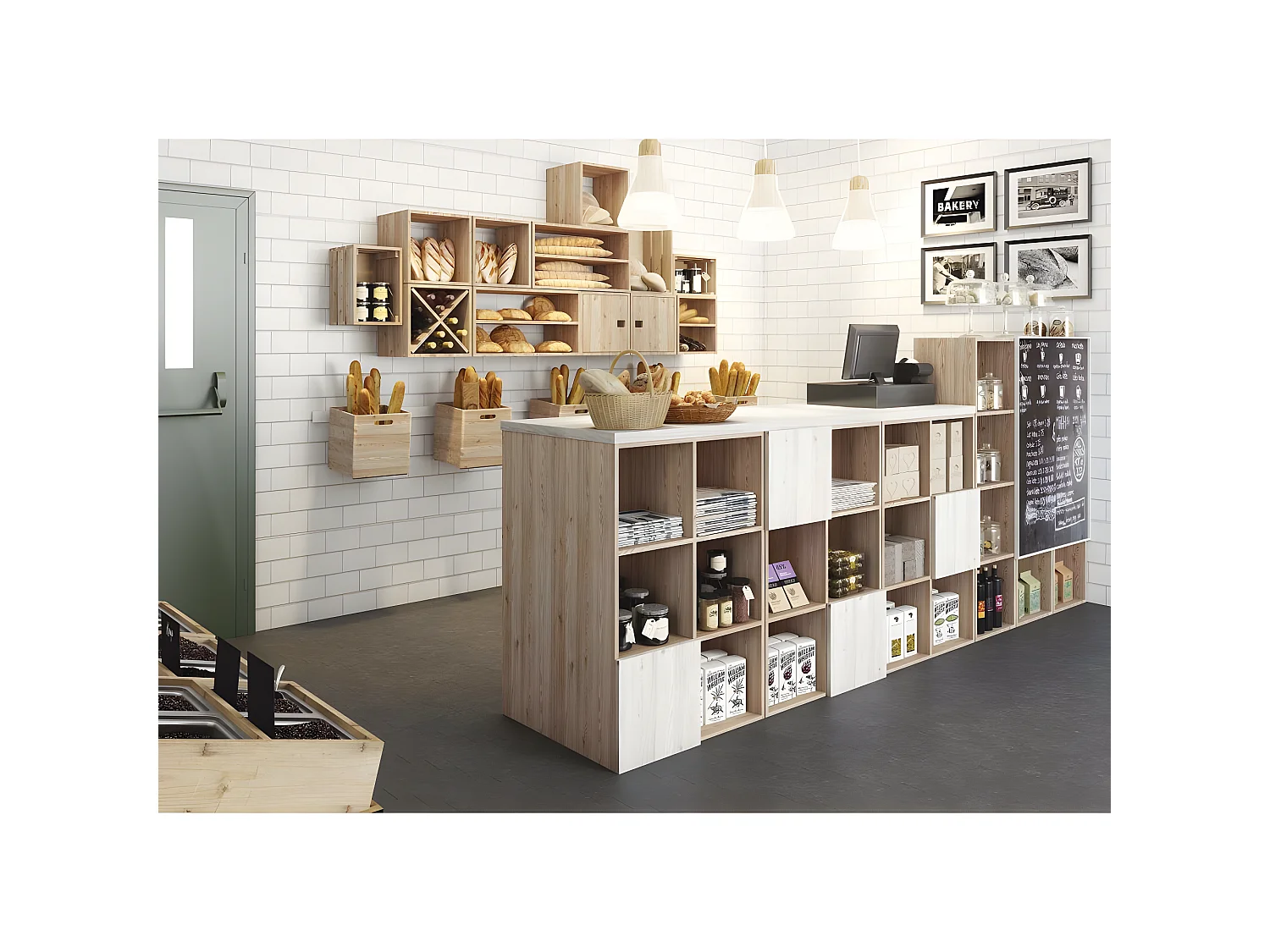 Ordnungskiste mit 2 Schubfächern aus massivem Kiefernholz "Dinamic"