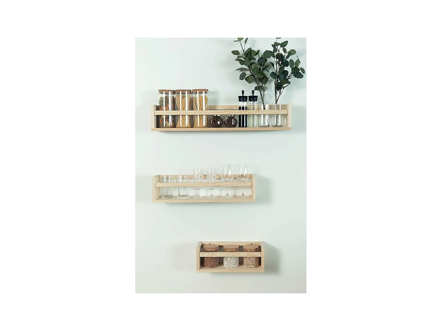 Etagère murale en pin massif - L40 x H15 cm