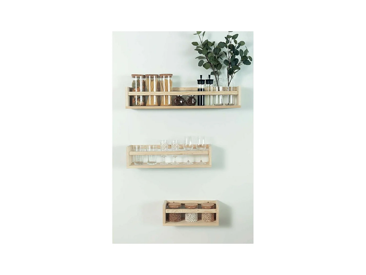 Etagère murale en pin massif - L40 x H15 cm