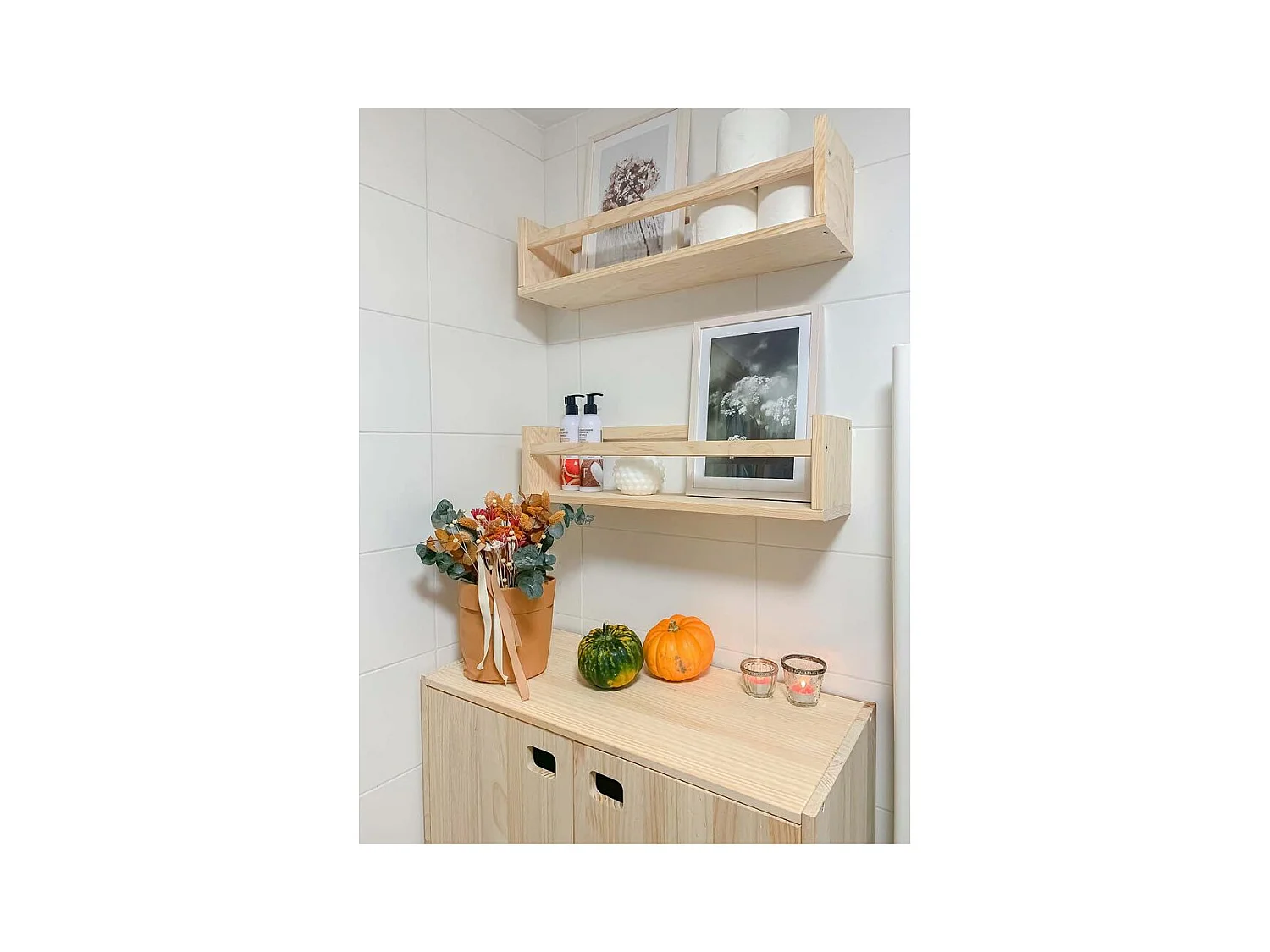 Etagère murale en pin massif - L40 x H15 cm