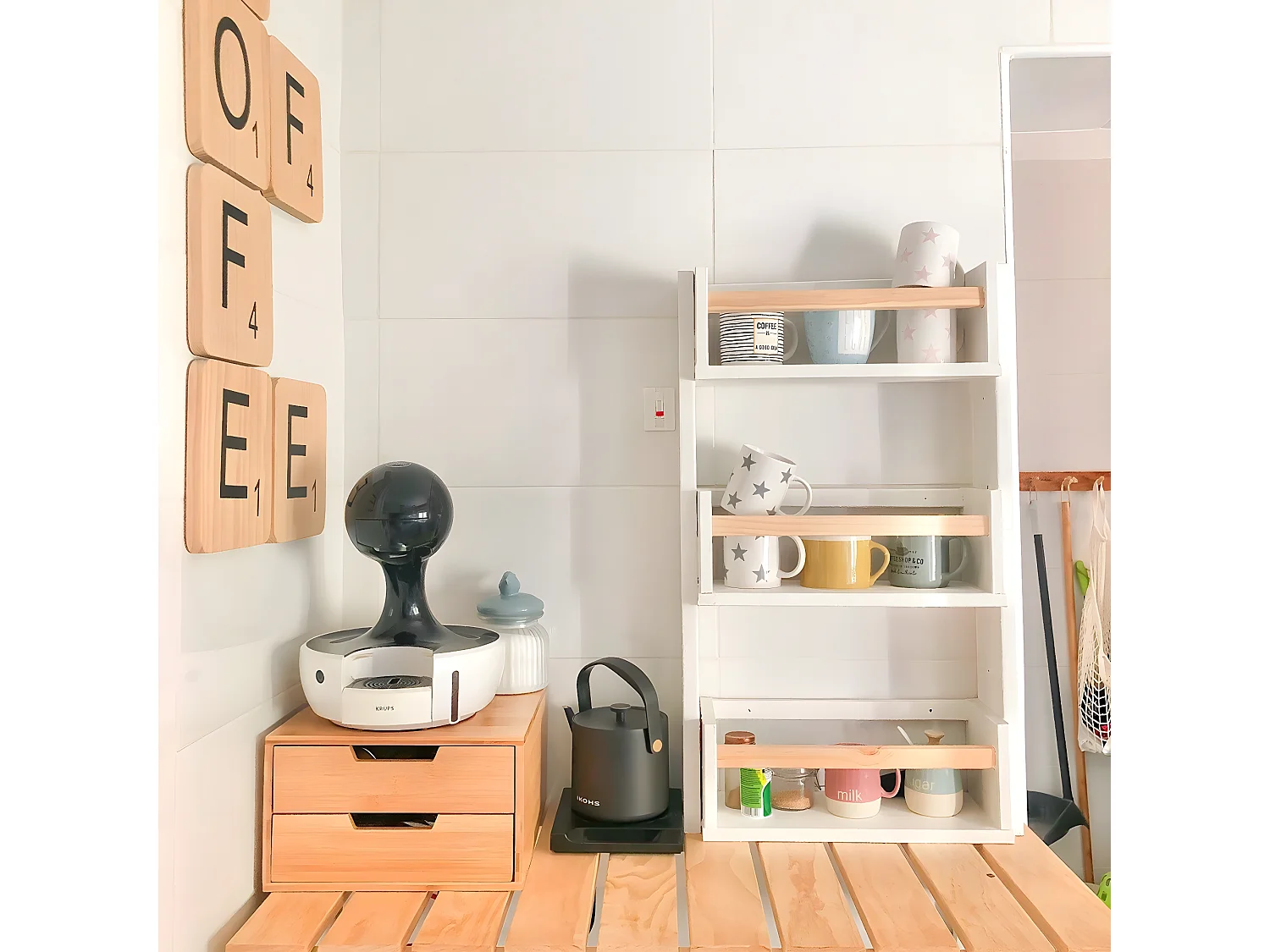 Etagère murale en pin massif - L40 x H15 cm