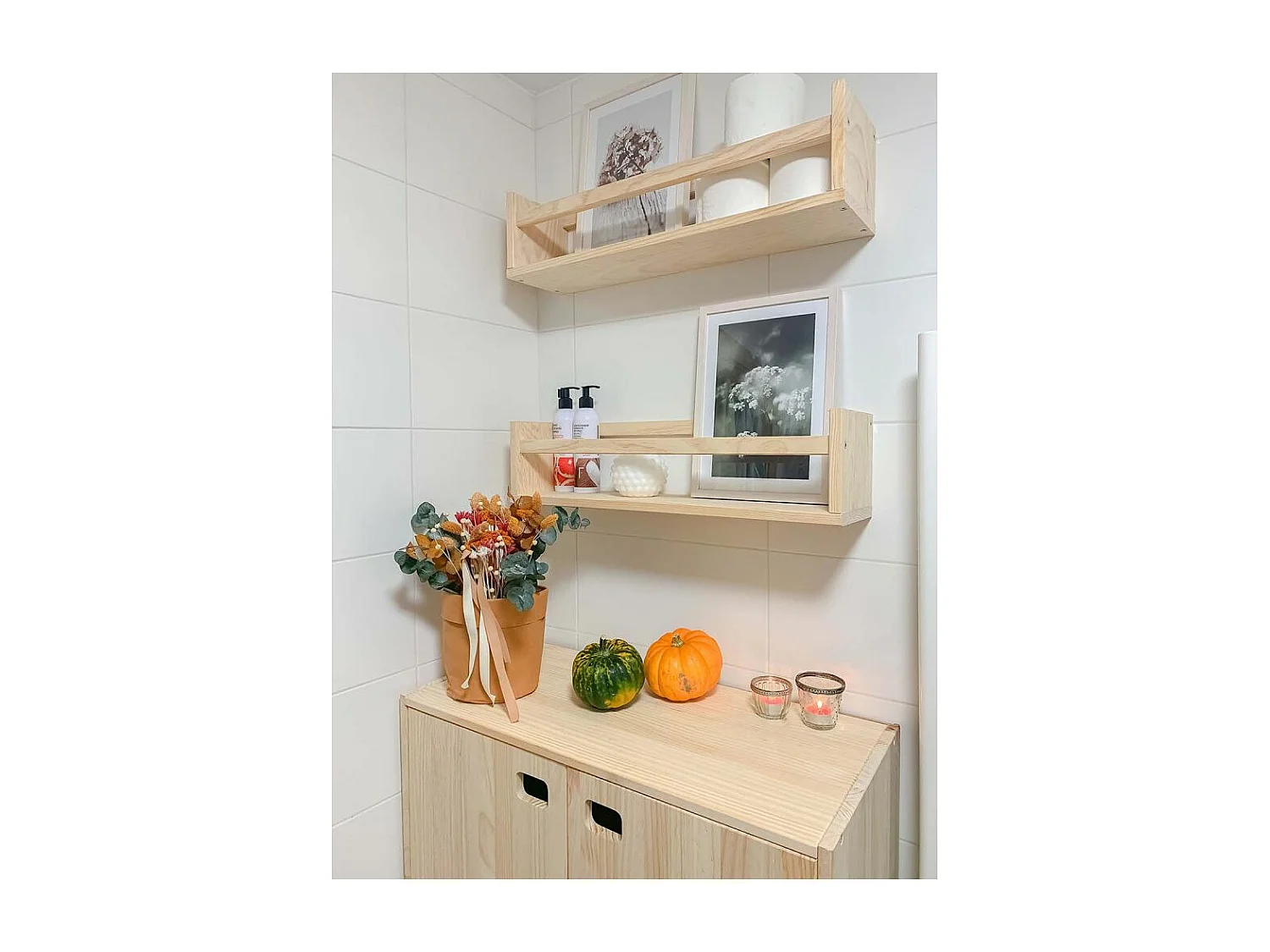 Etagère murale en pin massif - L40 x H15 cm