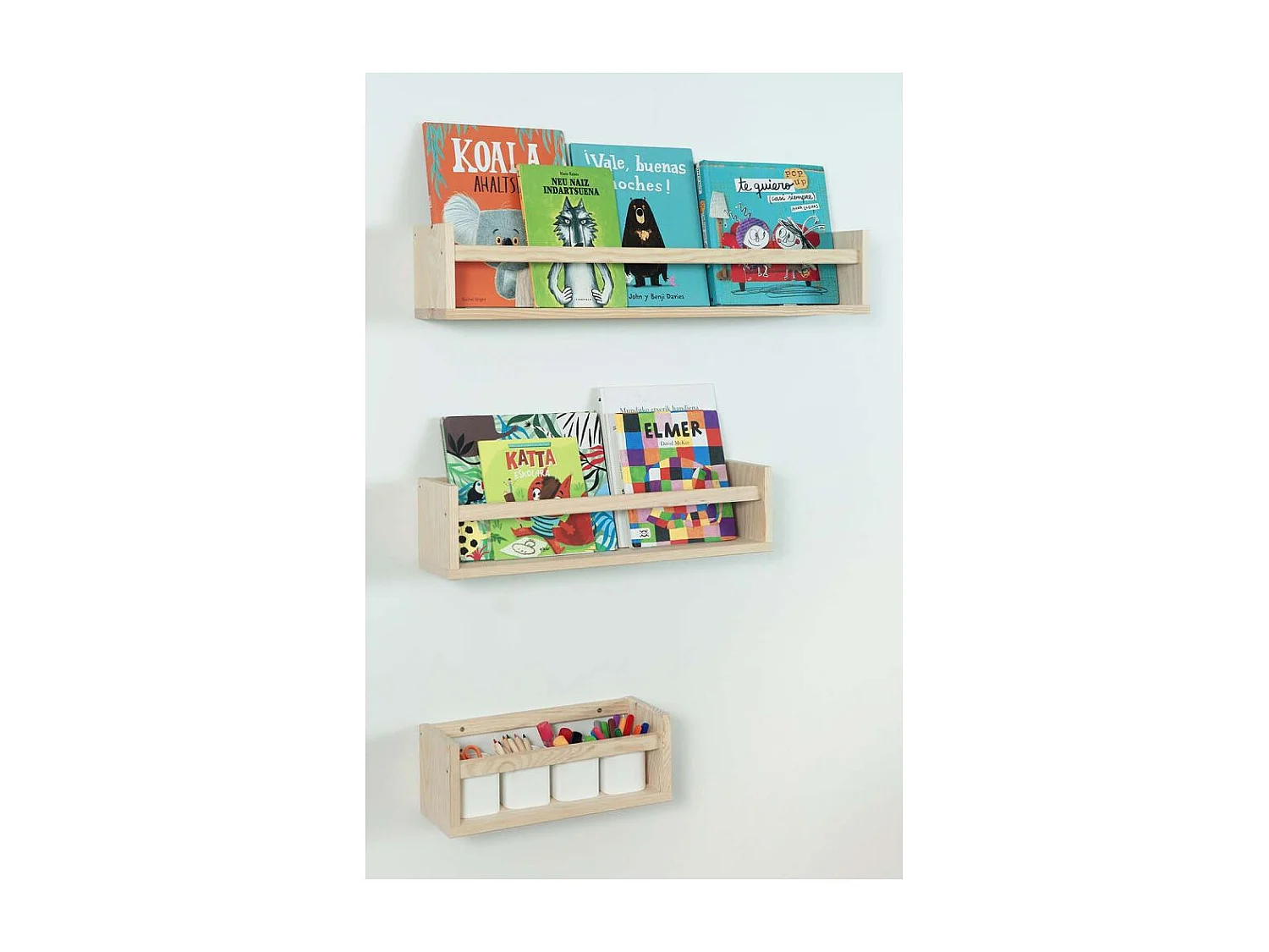 Etagère murale en pin massif - L40 x H15 cm