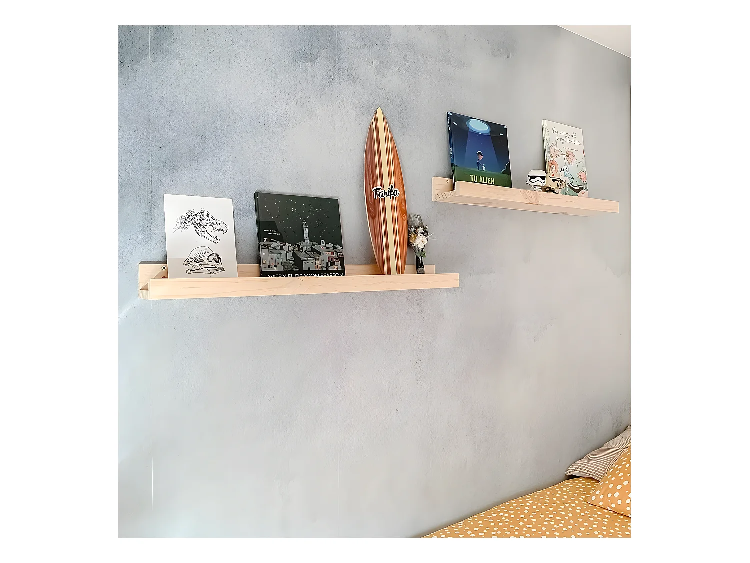 Etagère murale en pin massif - L40 x H7 cm