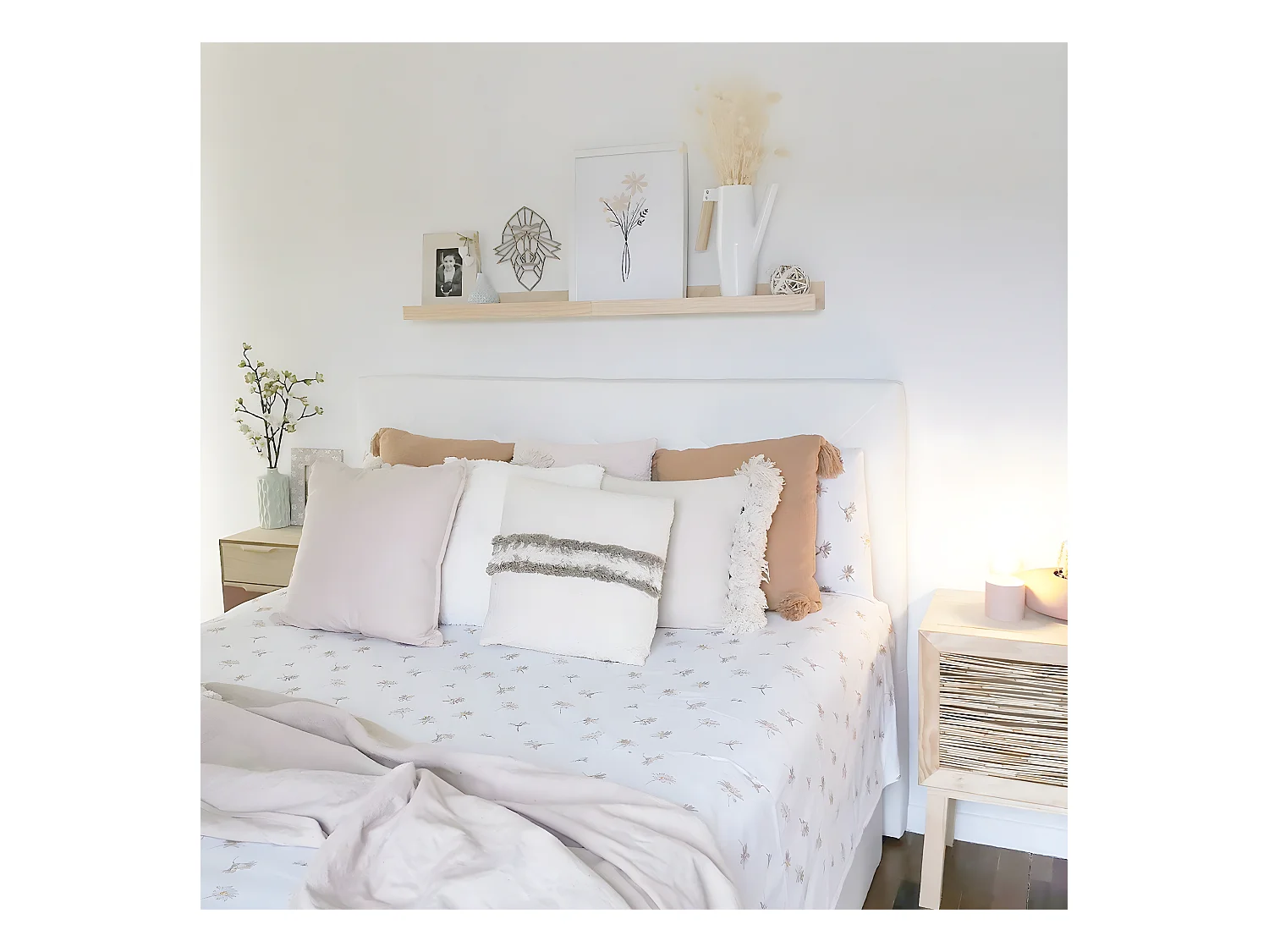 Wandplank van massief grenen - L60 x H7 cm