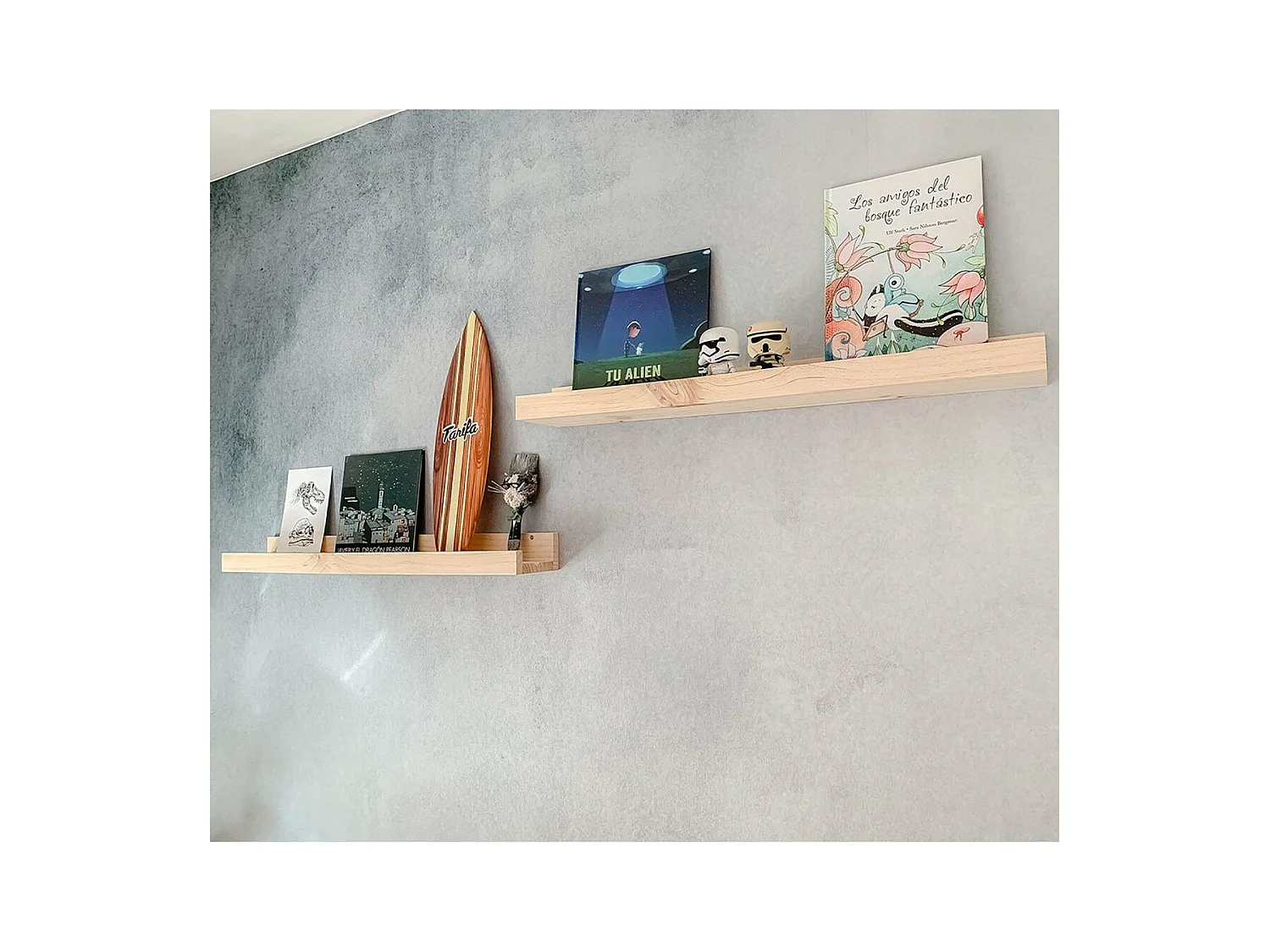 Wandplank van massief grenen - L60 x H7 cm