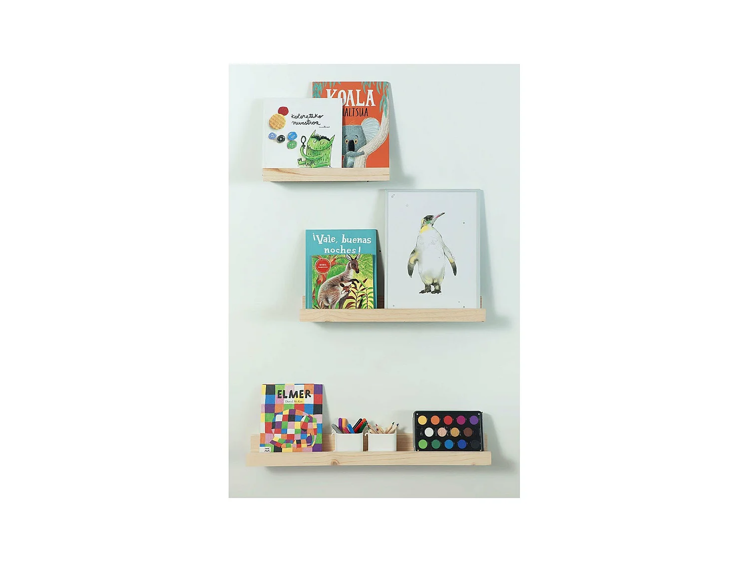 Wandplank van massief grenen - L60 x H7 cm