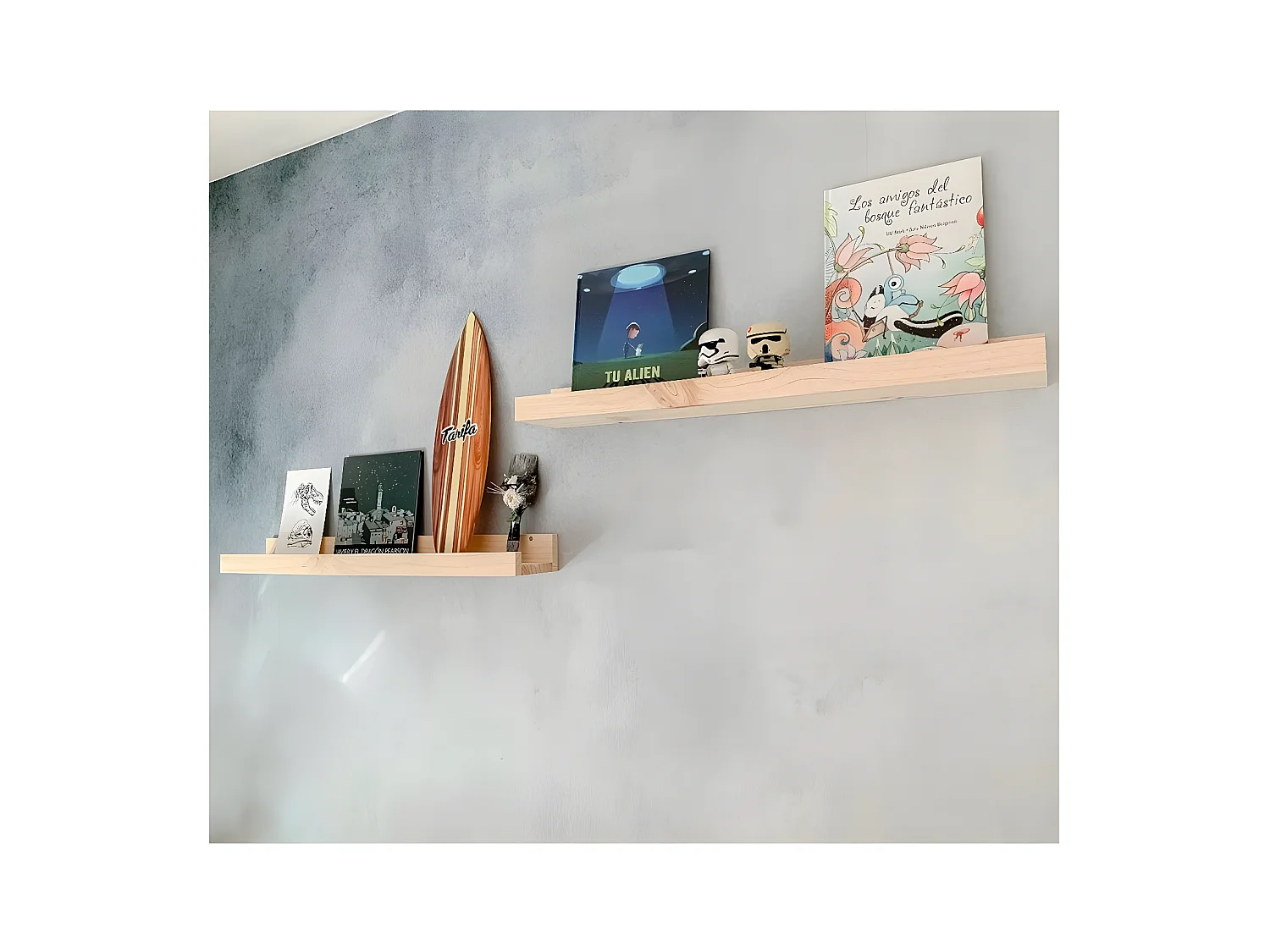 Wandplank van massief grenen - L60 x H7 cm