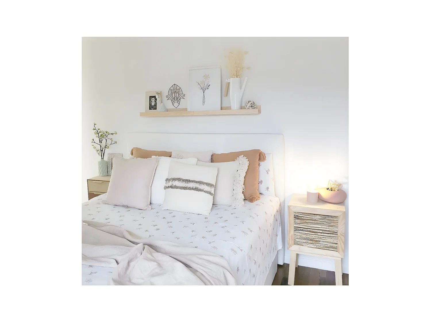 Wandplank van massief grenen - L60 x H7 cm