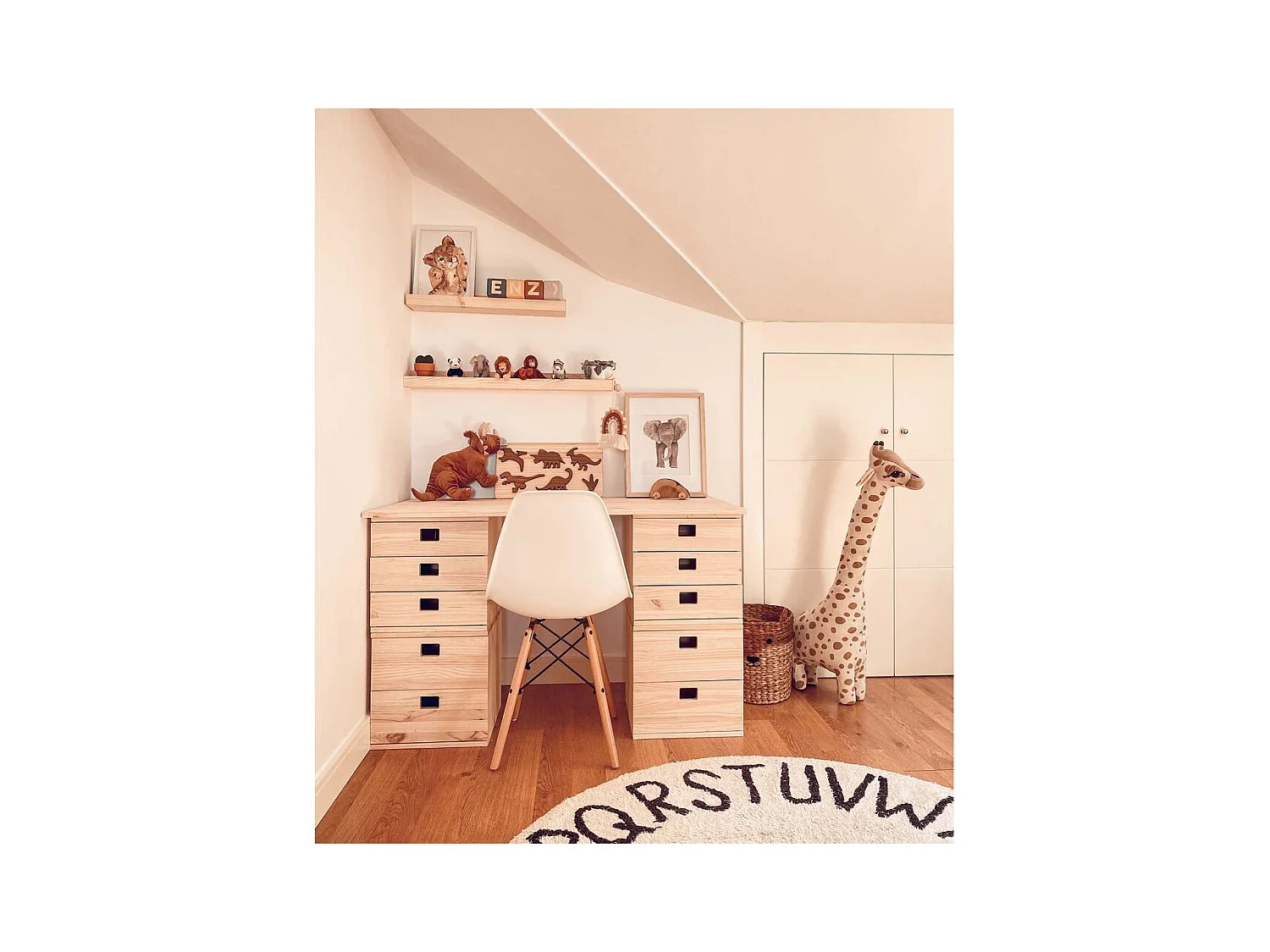 Wandplank van massief grenen - L60 x H7 cm